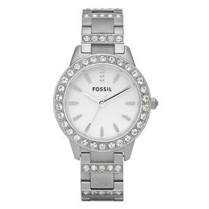 Fossil Jesse Stainless Steel Jewel Detail Silver Watch Women's One Size